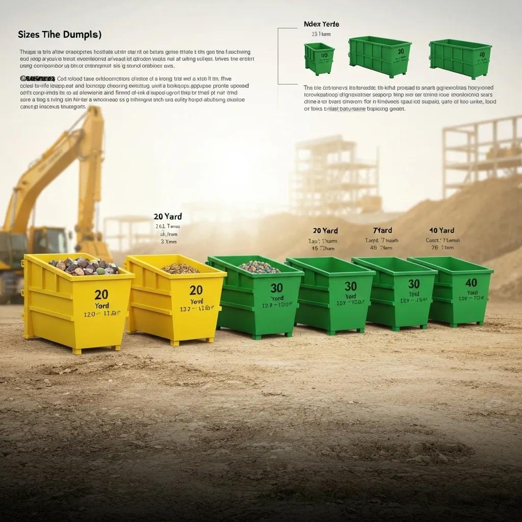 A comparison of standard dumpster sizes available for rental on Long Island