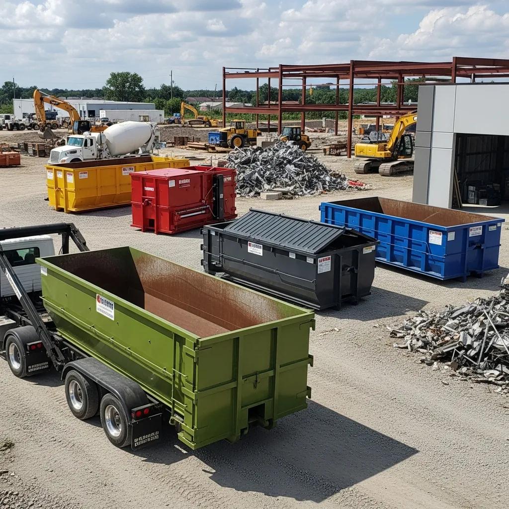 Various types of dumpsters for industrial waste management